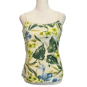 Caribbean Joe Camisole Tank TOP Womens Size Medium Bralette Floral​​​